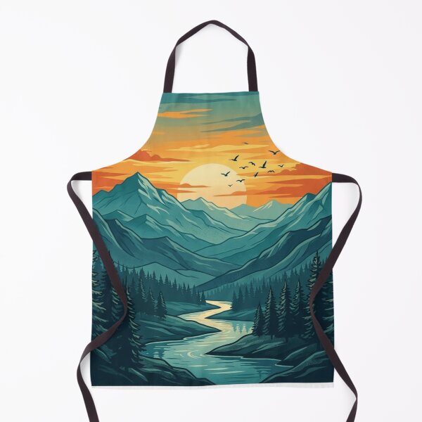 Item preview, Vibrant Blue Mountain Sunset River Landscape designed and sold by Herodestroyer.
