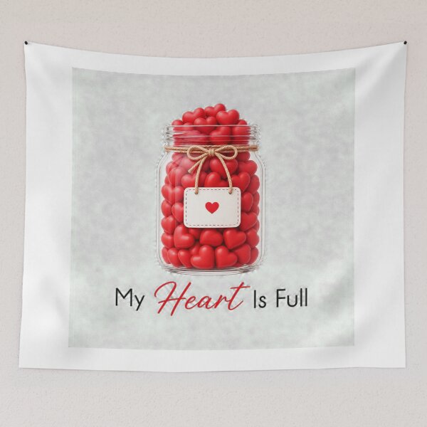 Item preview, My Heart Is Full Minimalist Jar of Hearts Sticker designed and sold by Aliplus+.