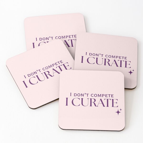 Item preview, I Don't Compete I Curate | Deep Plum Purple Sparkle Typography designed and sold by Sparkle First Co..