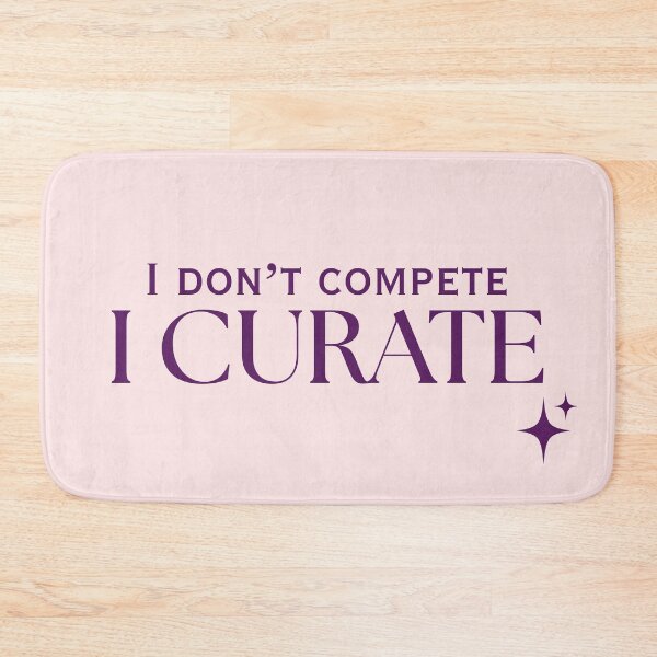 Item preview, I Don't Compete I Curate | Deep Plum Purple Sparkle Typography designed and sold by Sparkle First Co..