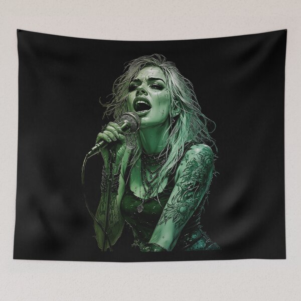 Item preview, Gritty Rock Singer Female Vocalist Grunge Art designed and sold by UrbanPrts.