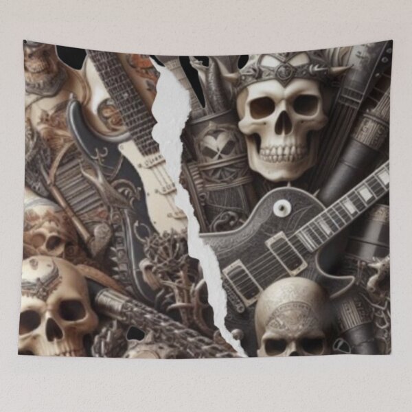 Item preview, Skull & Strings – Rock Spirit Unleashed designed and sold by Catfcreations.