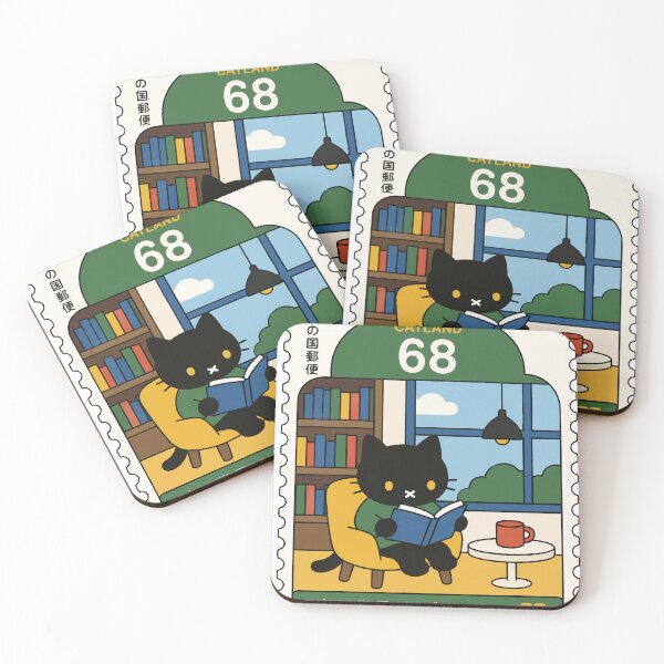 Item preview, Catland Reading Cat Postage Stamp designed and sold by KingOfRockk.