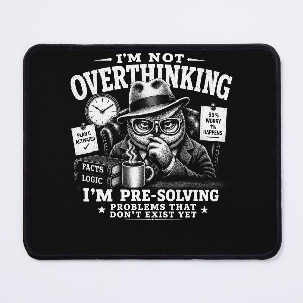 Item preview, I’m Not Overthinking I’m Pre-Solving Problems That Don’t Exist Yet – Funny Owl Design designed and sold by PosiMCreations.
