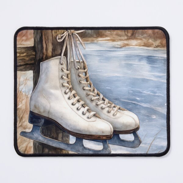 Item preview, Ice Skates Hanging on a Wooden Fence Post designed and sold by Maria Dryfhout.