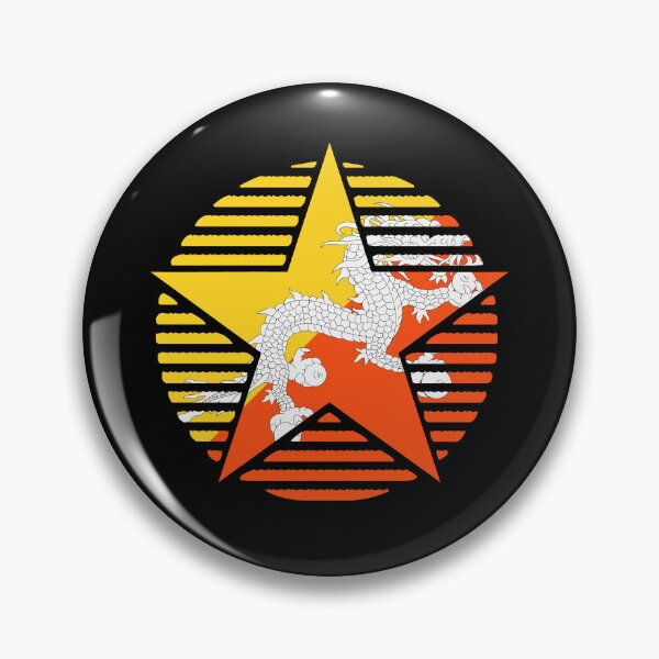 Item preview, Retro Bhutan Flag Star BT designed and sold by shitpostee.