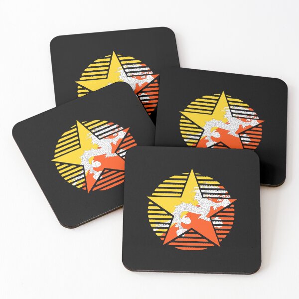 Item preview, Retro Bhutan Flag Star BT designed and sold by shitpostee.
