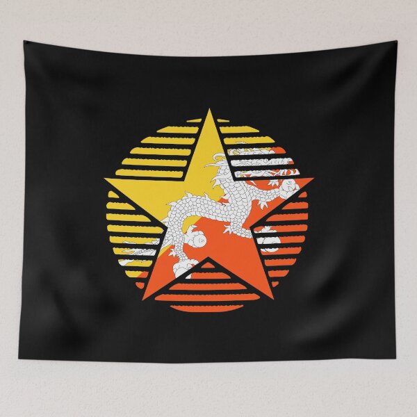 Item preview, Retro Bhutan Flag Star BT designed and sold by shitpostee.