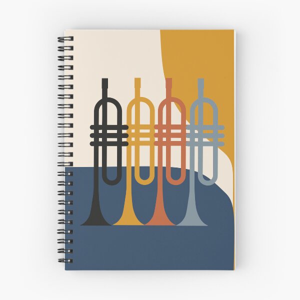 Item preview, Minimalist Trumpet Quartet Print | Mid-Century Modern Brass Instrument Wall Art | Abstract Jazz Music Illustration designed and sold by Studio pod Burom.