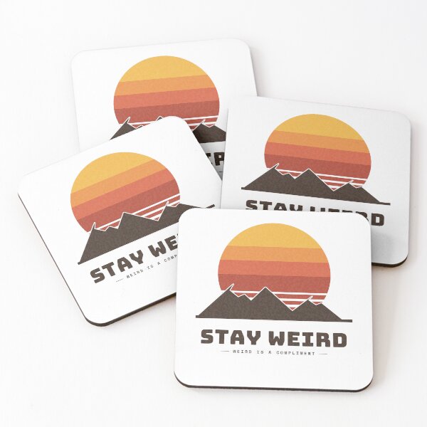 Item preview, Stay Weird — Retro 70s Sunset and Mountains designed and sold by NEXTFORMSTUDIO.