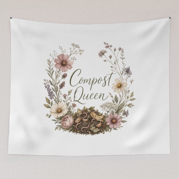 Item preview, Compost Queen Shirt, Floral Wreath Composting T-Shirt, Boho Watercolor Garden Gift Tee, Funny Compost Lover Shirt designed and sold by TshirtsLabs.