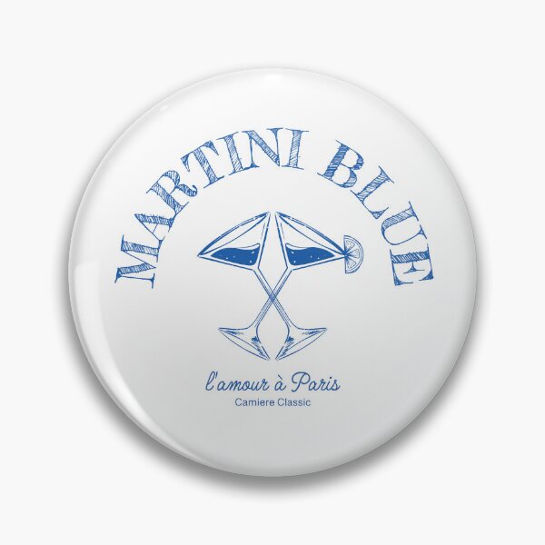 Item preview, Retro Blue Martini Cocktail Illustration designed and sold by CamiereStudio.