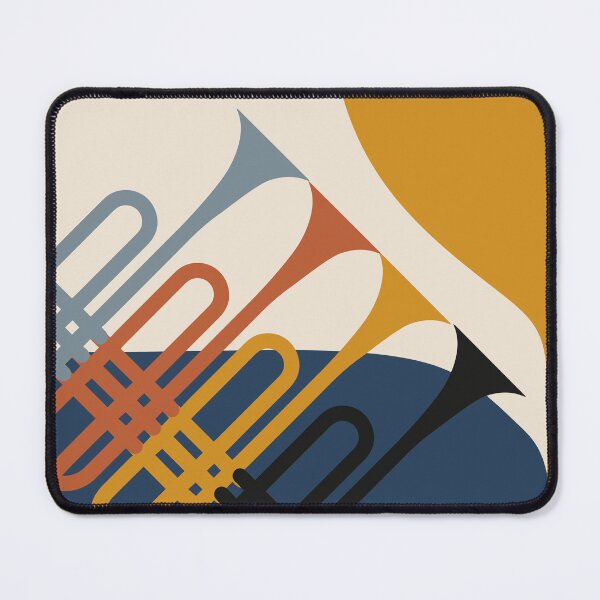 Item preview, Minimalist Trumpet Ensemble Wall Art | Modern Brass Instrument Illustration | Mid-Century Jazz Music Print designed and sold by Studio pod Burom.