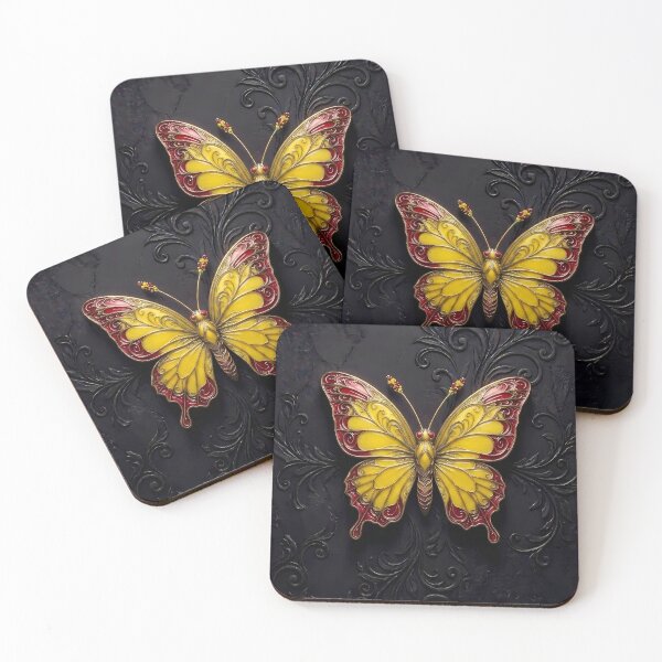 Item preview, Gold and Ruby Red Gothic Butterfly 3D Jewel Design designed and sold by LuisWorks.
