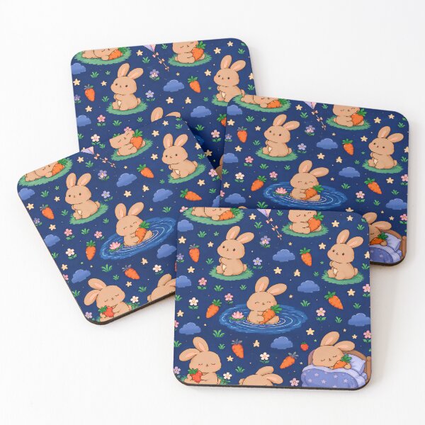 Item preview, Cute Kawaii Sleeping Bunny Bedtime Stories Seamless Pattern designed and sold by yosefabutair.