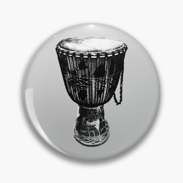Item preview, Monochrome Djembe Drum | West African Rhythm designed and sold by MammothArt.
