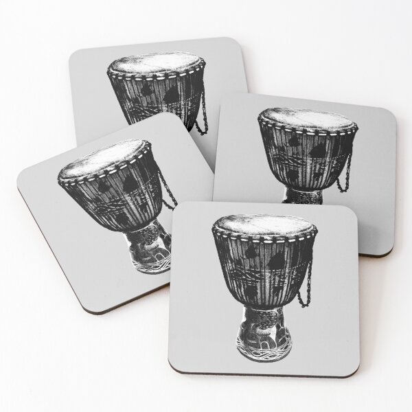 Item preview, Monochrome Djembe Drum | West African Rhythm designed and sold by MammothArt.