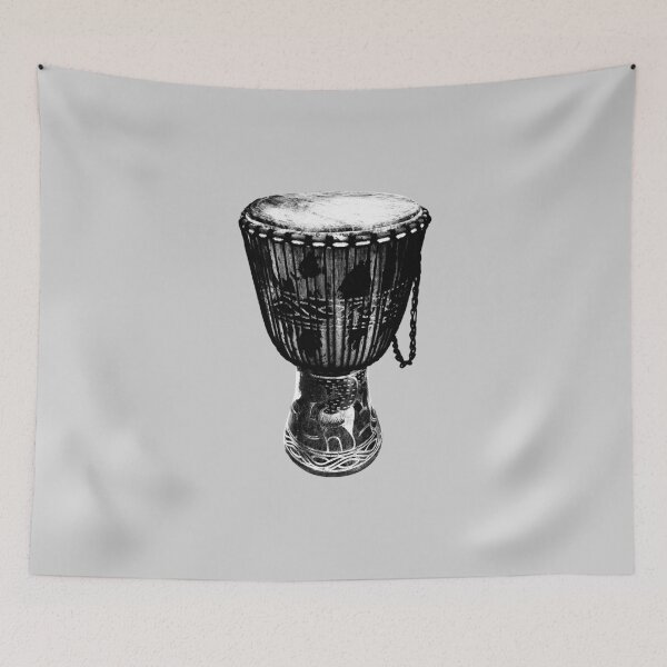 Item preview, Monochrome Djembe Drum | West African Rhythm designed and sold by MammothArt.