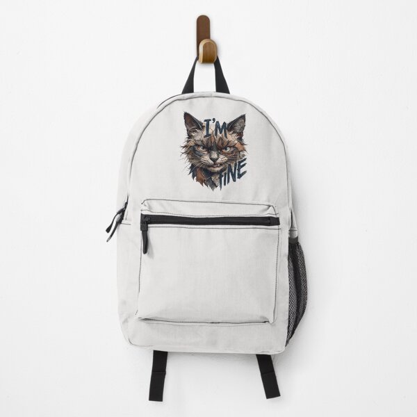 Item preview, I'm Fine, Angry Cat, Patchwork, Streetwear designed and sold by QuirkySpark.
