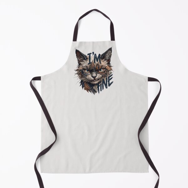 Item preview, I'm Fine, Angry Cat, Patchwork, Streetwear designed and sold by QuirkySpark.