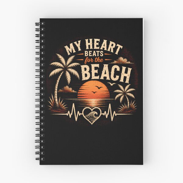Item preview, My Heart Beats For The Beach – Sunset Palm Tree Ocean Lover Design designed and sold by PosiMCreations.