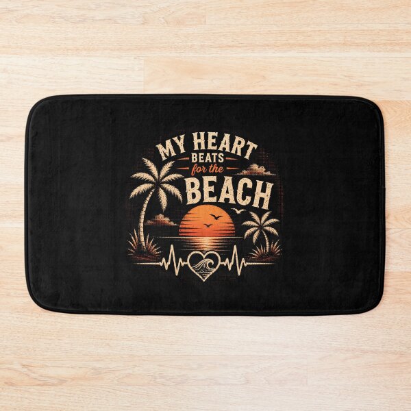 Item preview, My Heart Beats For The Beach – Sunset Palm Tree Ocean Lover Design designed and sold by PosiMCreations.