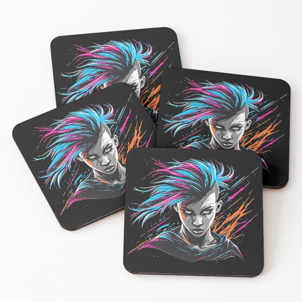 Item preview, Neon Cyberpunk Portrait Edgy Digital designed and sold by UrbanPrts.