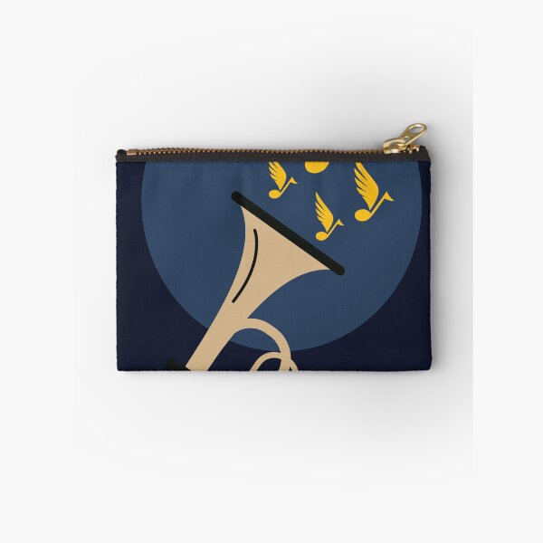 Item preview, Minimalist Trumpet Wall Art | Modern Jazz Music Illustration | Brass Instrument Print | Flying Musical Notes Poster designed and sold by Studio pod Burom.