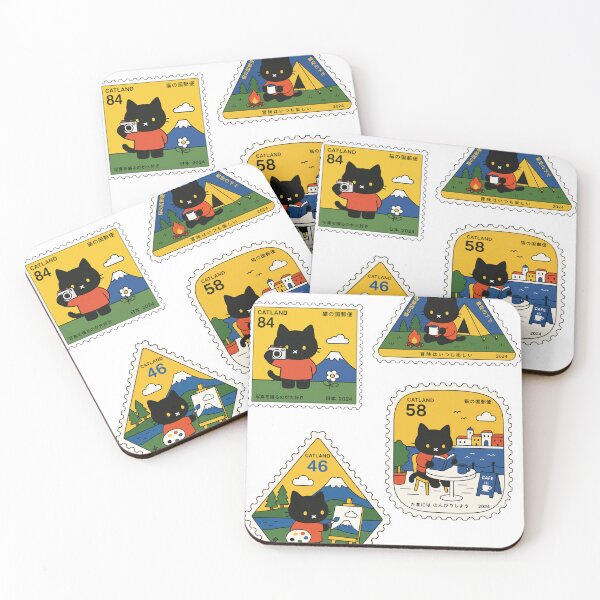 Item preview, Catland Adventure Cat Postage Stamps designed and sold by KingOfRockk.