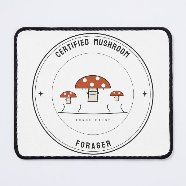 Item preview, Certified Mushroom Forager — Cottagecore Badge designed and sold by NEXTFORMSTUDIO.