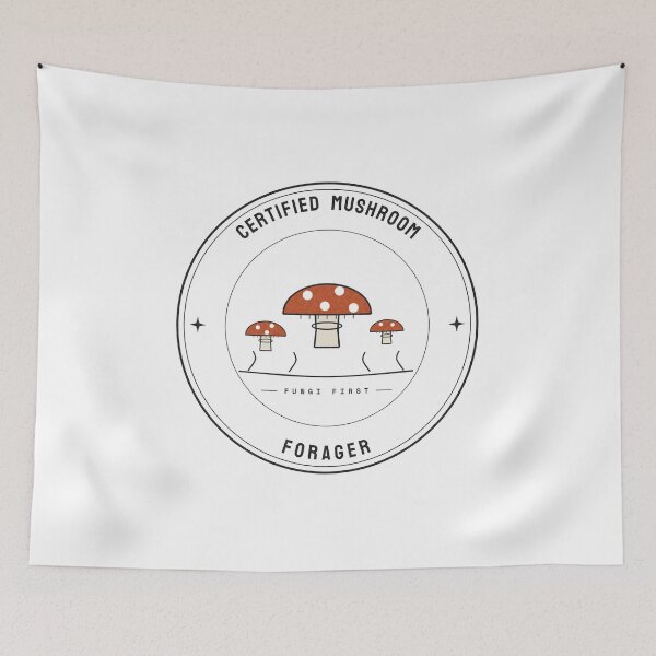 Item preview, Certified Mushroom Forager — Cottagecore Badge designed and sold by NEXTFORMSTUDIO.