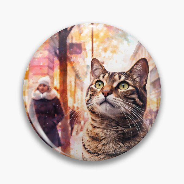 Item preview, Cat in Vibrant City Street designed and sold by cuprum.
