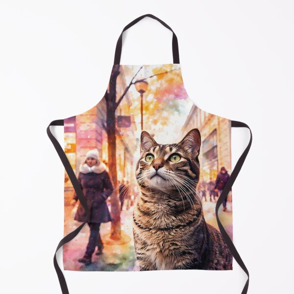 Item preview, Cat in Vibrant City Street designed and sold by cuprum.
