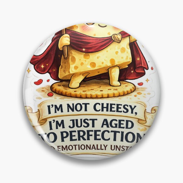 Item preview, I'm Not Cheesy, I'm Just Aged to Perfection - Funny Relatable Cheese Sticker designed and sold by Saniyamirza07.