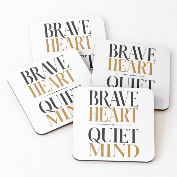 Item preview, Brave Heart Quiet Mind Typography Quote | Minimalist Inspirational Design designed and sold by innerfaith.