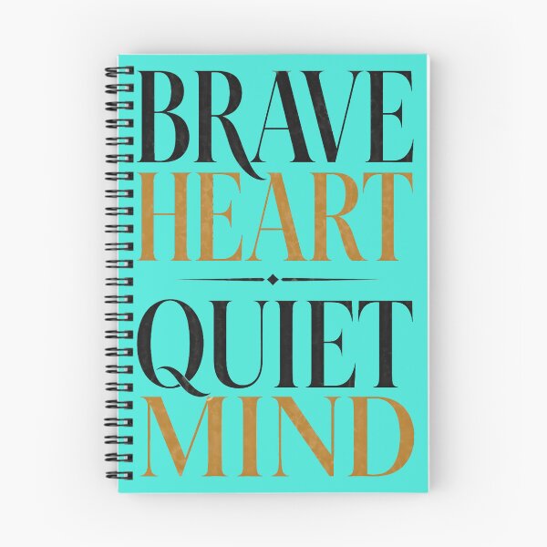 Item preview, Brave Heart Quiet Mind Typography Quote | Minimalist Inspirational Design designed and sold by innerfaith.