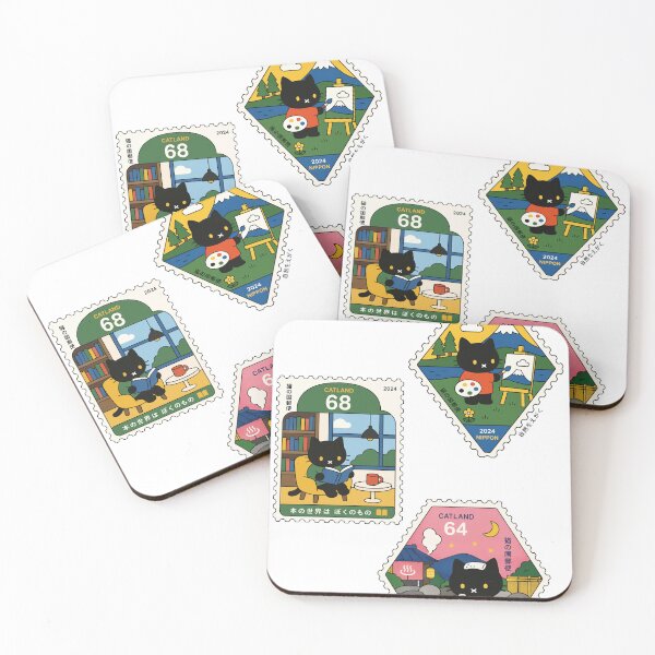 Item preview, Catland Travel Cat Postage Stamps designed and sold by KingOfRockk.