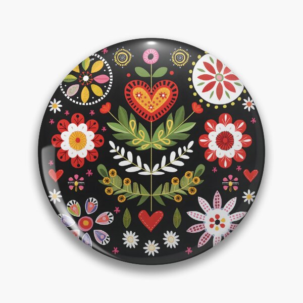 Item preview, Scandinavian Folk Art, Botanical Flowers designed and sold by xiao xuans.