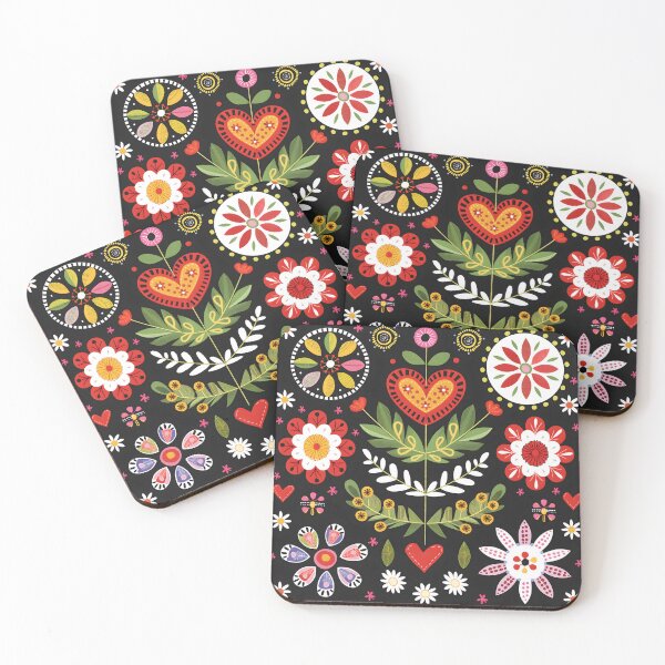 Item preview, Scandinavian Folk Art, Botanical Flowers designed and sold by xiao xuans.