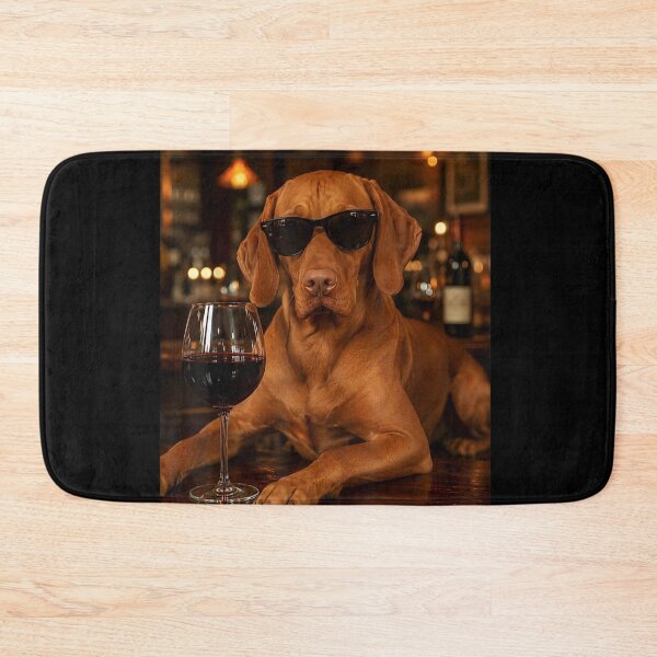 Item preview, Cool Vizsla Dog Wearing Sunglasses Drinking Red Wine Bar Aesthetic Vintage designed and sold by LakenDraphil.