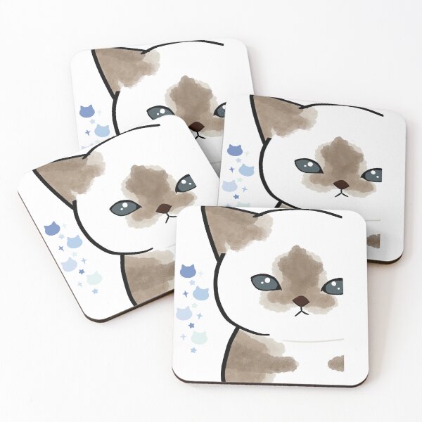 Item preview, Peeking Cute Siamease Cat Illustration designed and sold by KANAH FORYED.