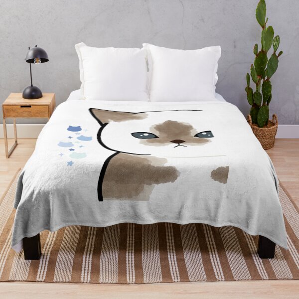 Item preview, Peeking Cute Siamease Cat Illustration designed and sold by KANAH FORYED.