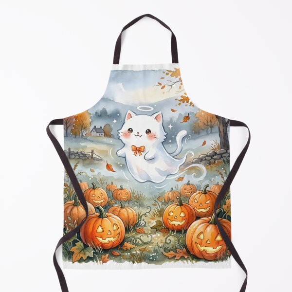 Item preview, Pumpkin Ghost Cat – Cute Halloween Spirit - Kawaii Neko designed and sold by CuteKats.