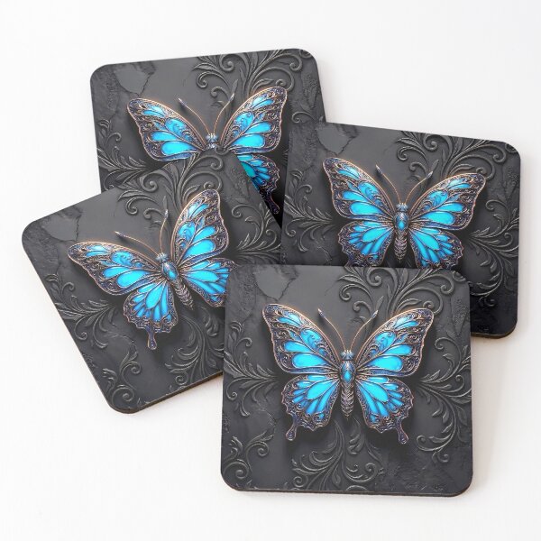 Item preview, Electric Blue and Bronze Gothic Butterfly 3D Jewel Design designed and sold by LuisWorks.