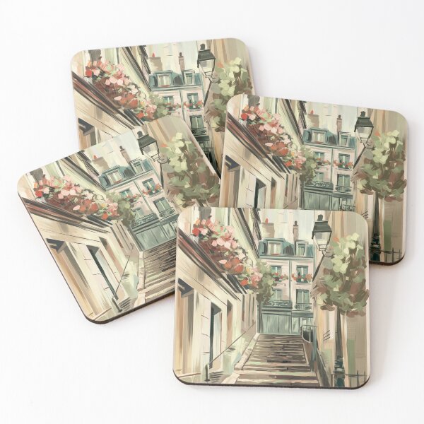 Item preview, Vintage Montmartre Staircase Art Print designed and sold by CARRAANN.