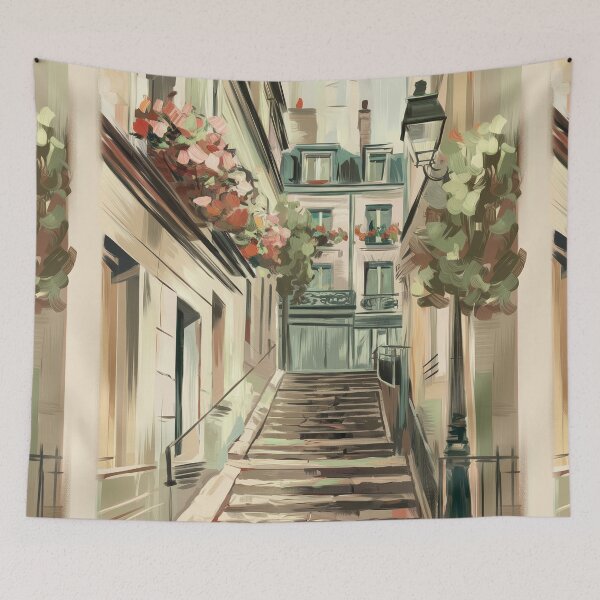 Item preview, Vintage Montmartre Staircase Art Print designed and sold by CARRAANN.