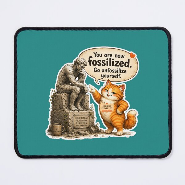 Item preview, NAGGING CAT BY NAGGINGSTICKERSCO. YOU ARE NOW FOSSILIZED. GO UNFOSSILIZE YOURSELF. COLLECTION | GREEN Edition | No.01 designed and sold by LaMaisonOfMY.