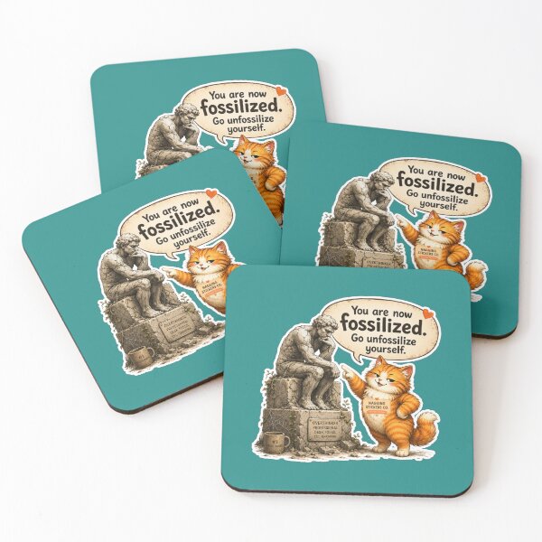 Item preview, NAGGING CAT BY NAGGINGSTICKERSCO. YOU ARE NOW FOSSILIZED. GO UNFOSSILIZE YOURSELF. COLLECTION | GREEN Edition | No.01 designed and sold by LaMaisonOfMY.
