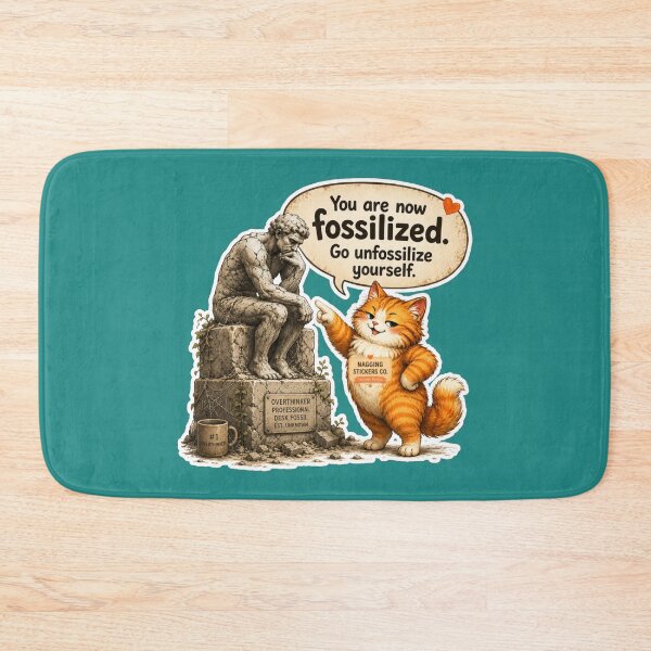 Item preview, NAGGING CAT BY NAGGINGSTICKERSCO. YOU ARE NOW FOSSILIZED. GO UNFOSSILIZE YOURSELF. COLLECTION | GREEN Edition | No.01 designed and sold by LaMaisonOfMY.