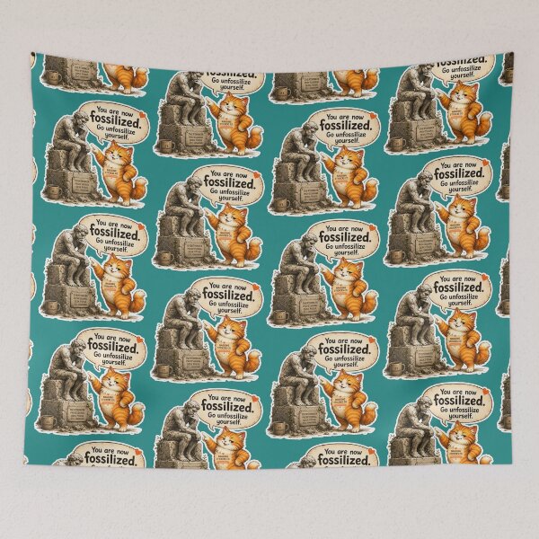 Item preview, NAGGING CAT BY NAGGINGSTICKERSCO. YOU ARE NOW FOSSILIZED. GO UNFOSSILIZE YOURSELF. COLLECTION | GREEN Edition | No.01 designed and sold by LaMaisonOfMY.